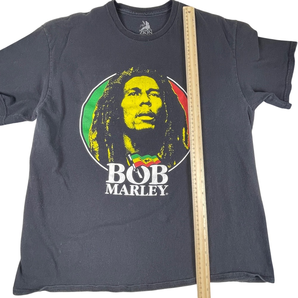 Zion Rootswear T-Shirt Mens L Black Bob Marley Graphic Reggae Rasta - Picture 7 of 7